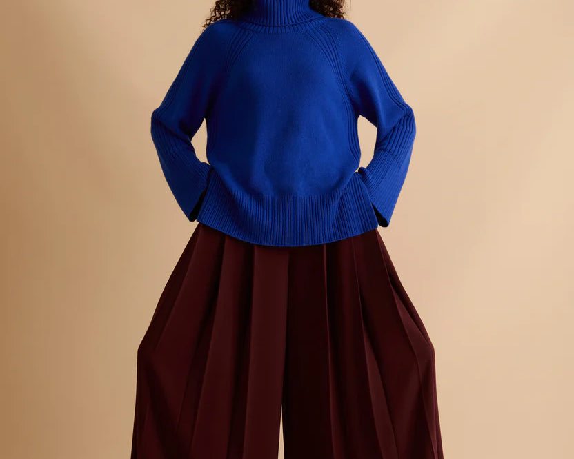 Florere Roll Neck Rib Detail Cashmere Blend Jumper 5