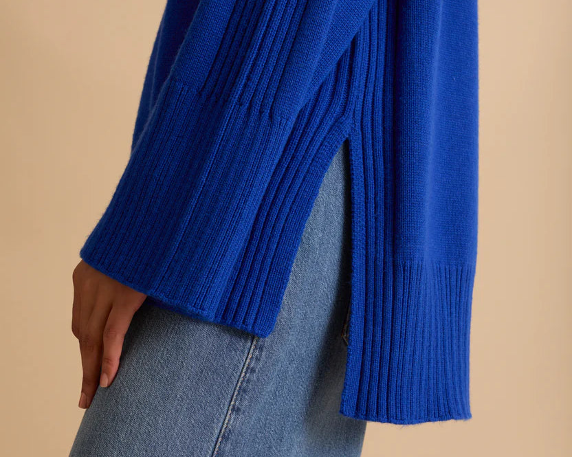 Florere Roll Neck Rib Detail Cashmere Blend Jumper 3