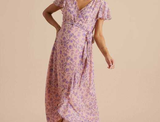 Hatch Flutter Sleeve Faux Wrap Dress 1
