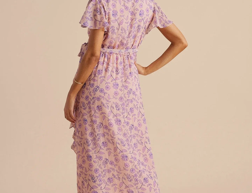 Hatch Flutter Sleeve Faux Wrap Dress 2
