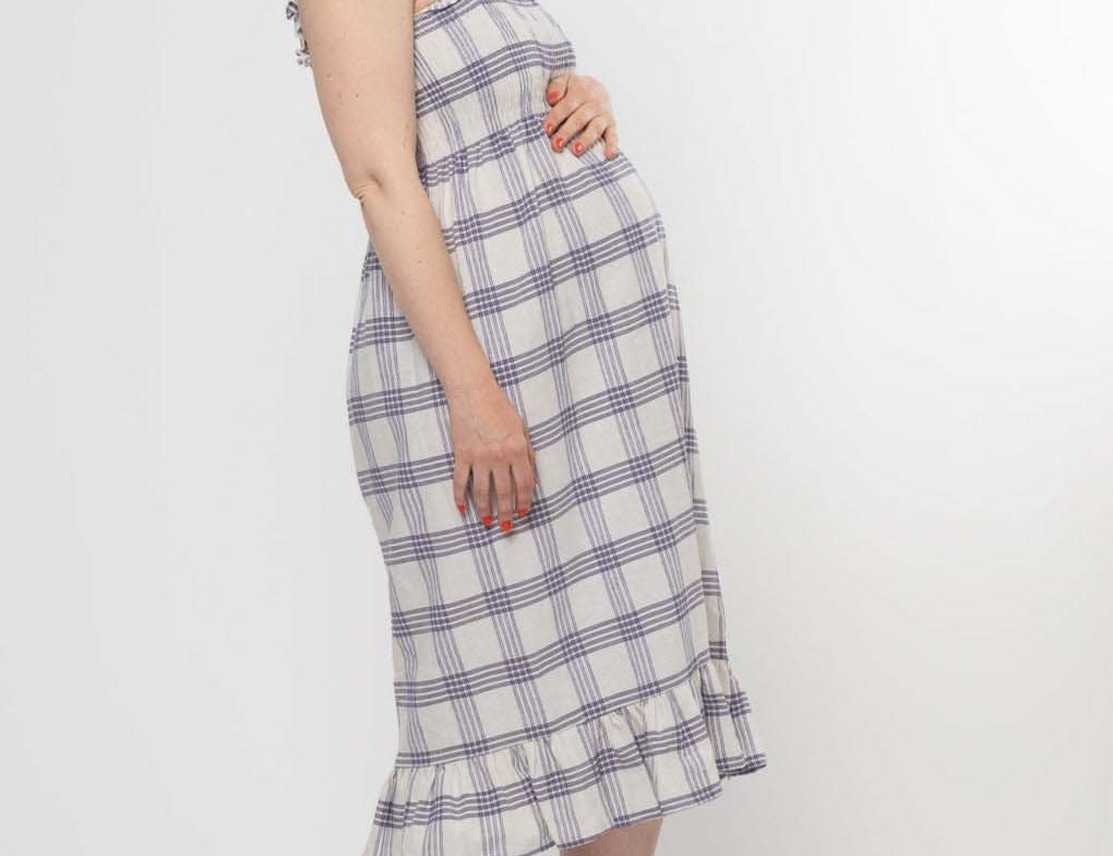 Made by SJP Warwick Dress - Blue Check 1