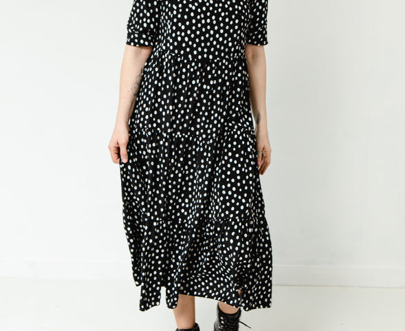 Lyla and Leche Black Mono Spot Dress 1