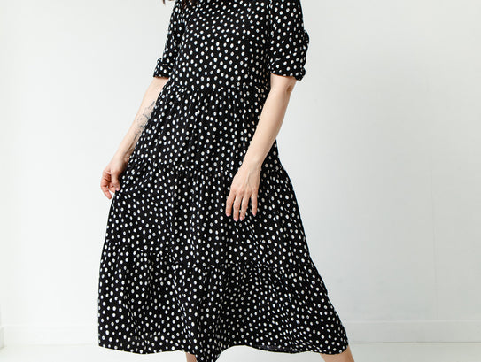 Lyla and Leche Black Mono Spot Dress 2