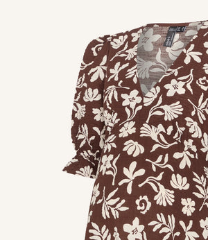 Nobody's Child Maternity Brown Botanical Print Delilah Midi Dress 2