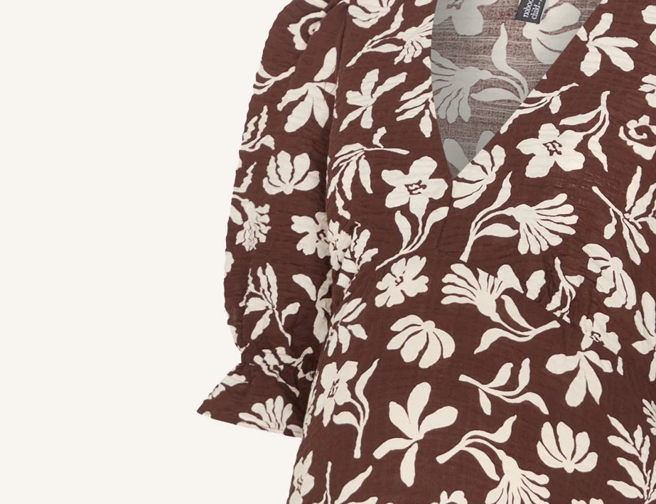 Nobody's Child Maternity Brown Botanical Print Delilah Midi Dress 2