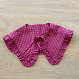 JOURNY Detachable Collar - Margot Ruffle Collar - Pink Check 2