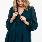 Pietro Brunelli Maternity Nova Green Maternity and Nursing Dress in Chiffon 4