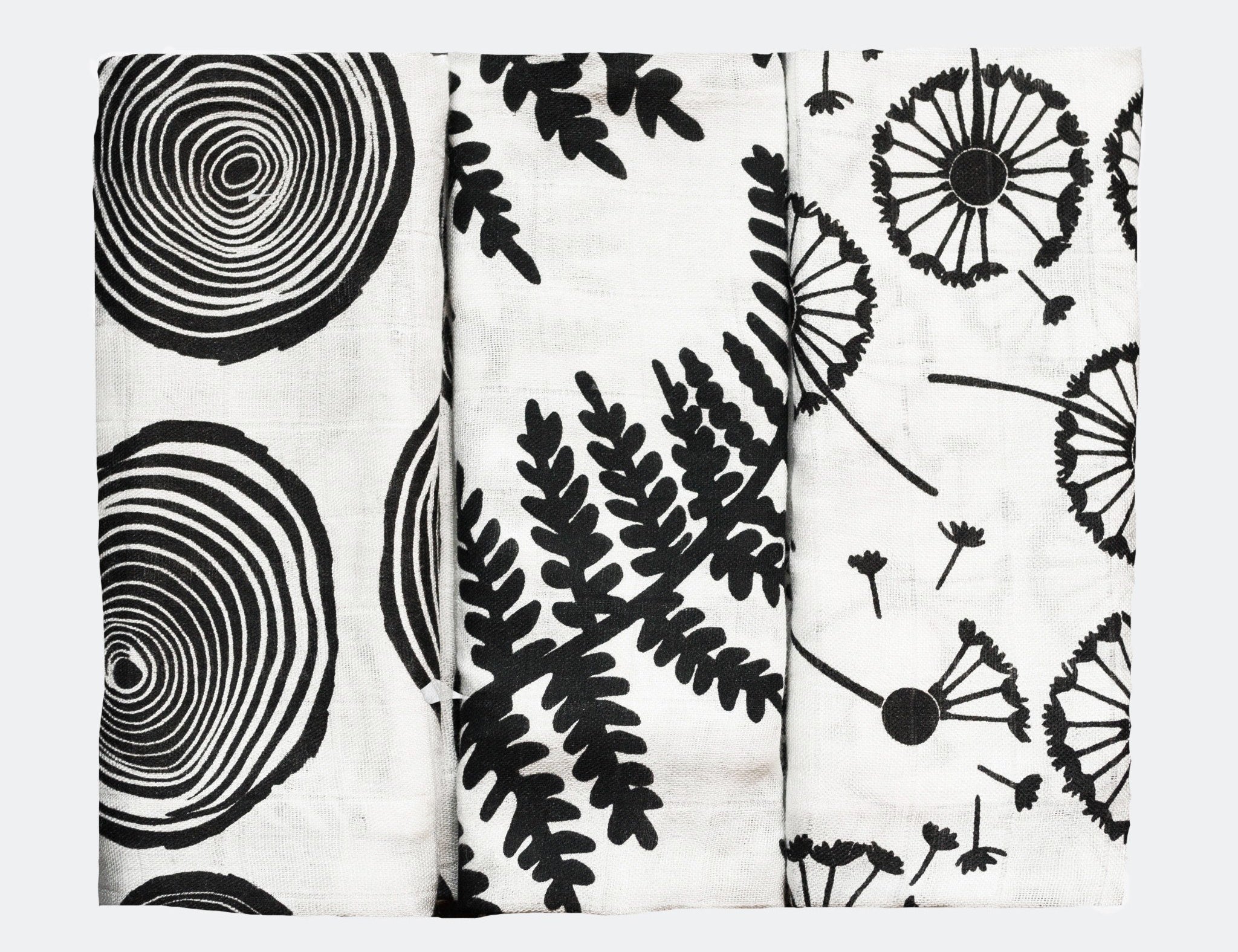 Etta Loves PLANT PRINT 3-PACK MUSLINS - For Newborn to 4 Month Old Babies 2