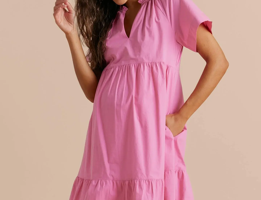 Hatch Raglan Mini Dress - Pink 2