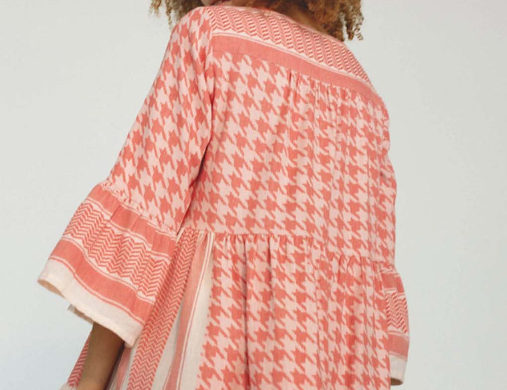Summery Copenhagen Julia Dress Dogtooth Emberglow 2