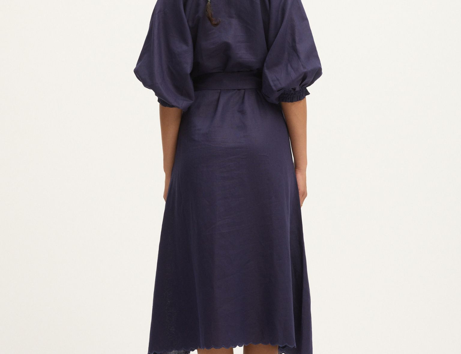 Summery Copenhagen Theresa midi dress in peacoat - Back view.