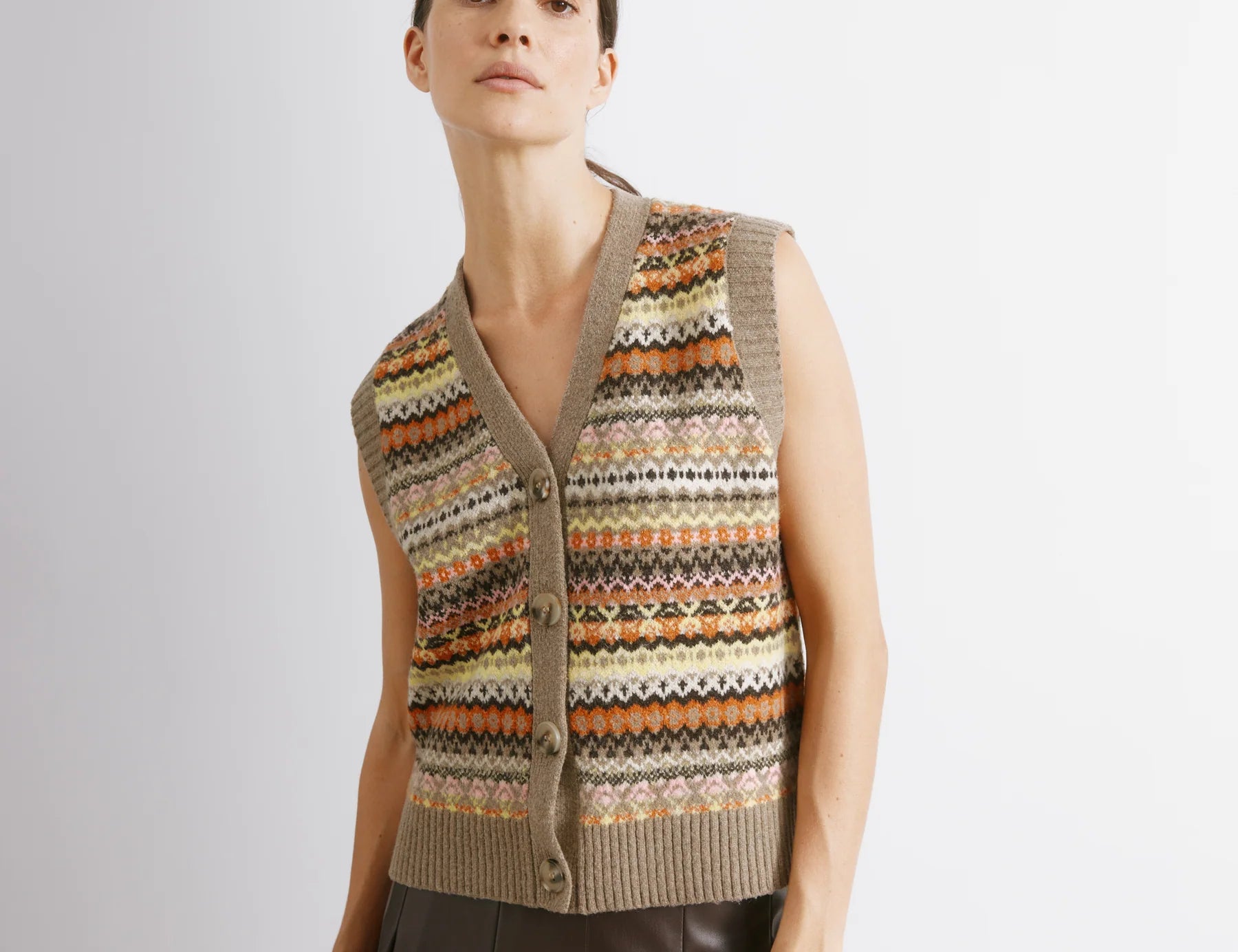 Albaray Neutral Fair Isle Tank 1