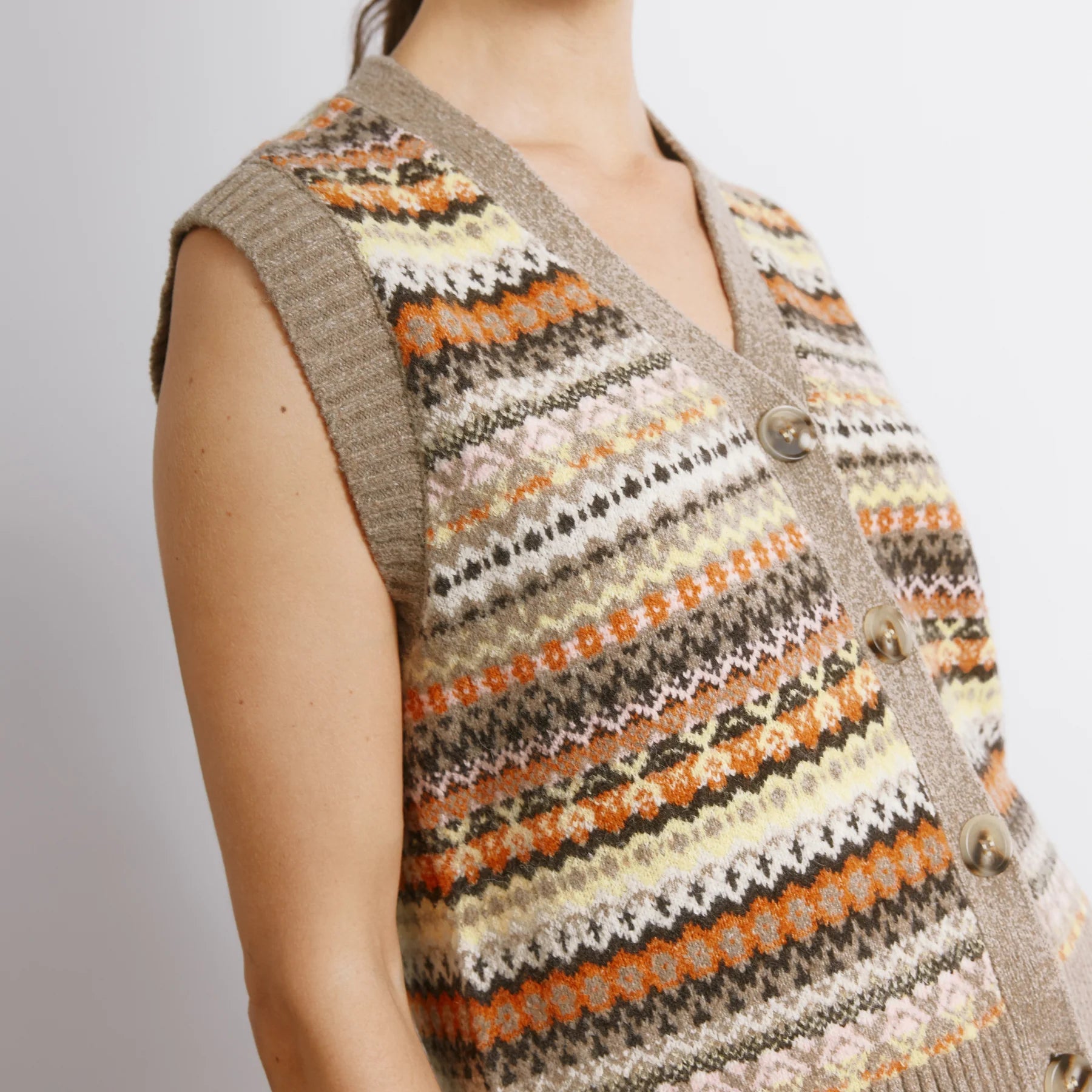 Albaray Neutral Fair Isle Tank 3