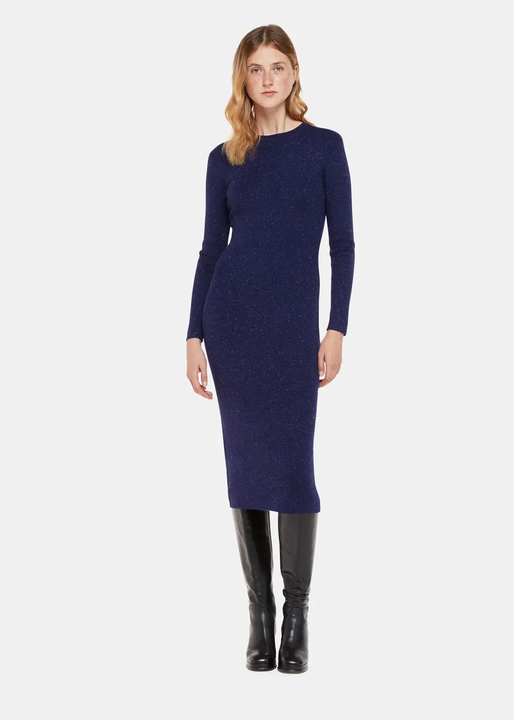 Whistles Annie Sparkle Knit Dress Navy For The Creators