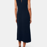 Whistles Erin Texture Midi Dress in Navy 4