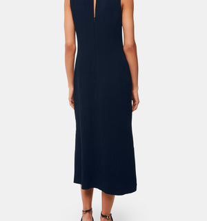 Whistles Erin Texture Midi Dress in Navy 4