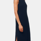 Whistles Erin Texture Midi Dress in Navy 1
