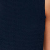 Whistles Erin Texture Midi Dress in Navy 5