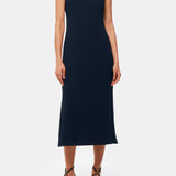 Whistles Erin Texture Midi Dress in Navy 6