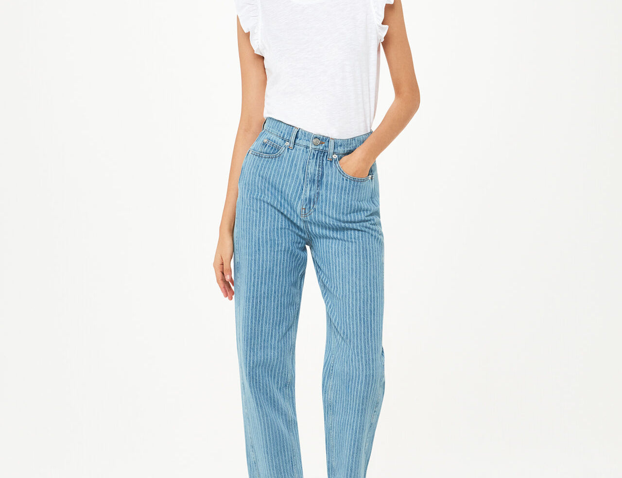 Whistles Frill Cap Sleeve T-Shirt 1