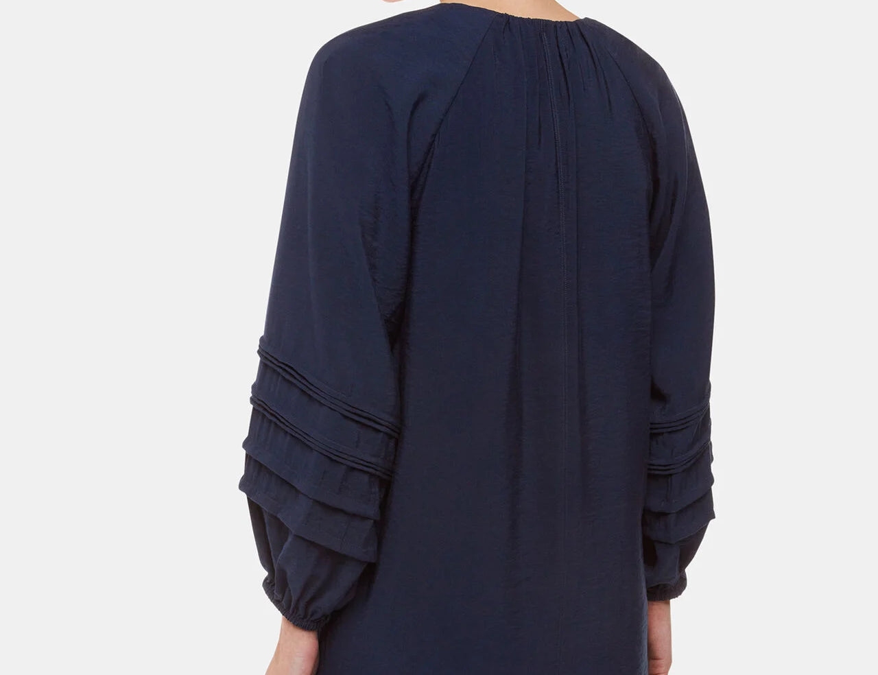 Whistles Grace V Neck Dress in Navy 2