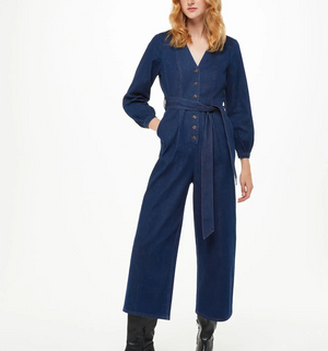 Whistles Joni Denim Belted Jumpsuit 1
