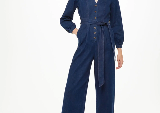 Whistles Joni Denim Belted Jumpsuit 1