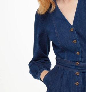 Whistles Joni Denim Belted Jumpsuit 3