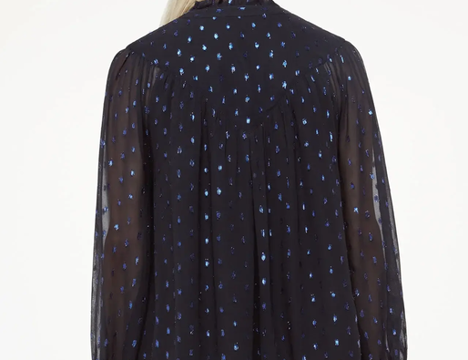 Whistles Mia Metallic Dobby TopNavy/Multi 2