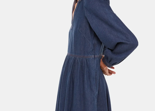 Whistles Rina Trapeze Dress Denim 1