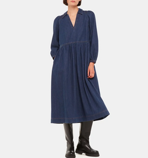 Whistles Rina Trapeze Dress Denim 3