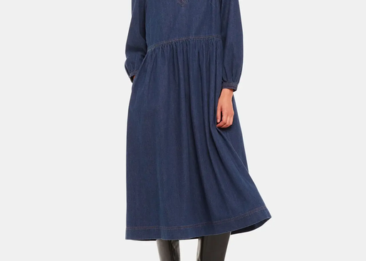 Whistles Rina Trapeze Dress Denim 3