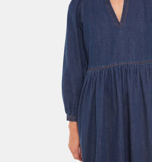 Whistles Rina Trapeze Dress Denim 4