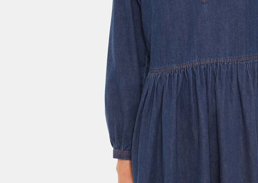 Whistles Rina Trapeze Dress Denim 4