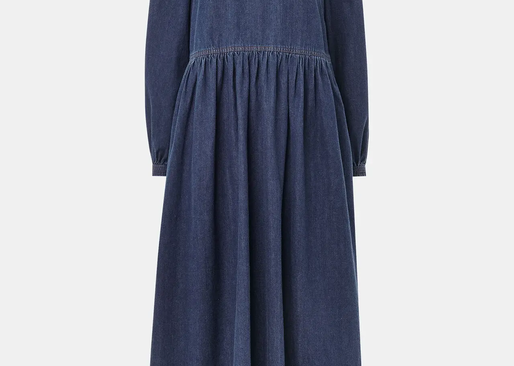 Whistles Rina Trapeze Dress Denim 5
