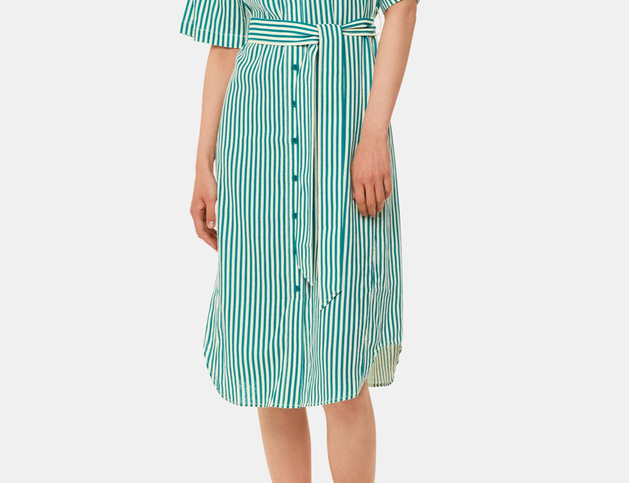 Whistles Stripe Linen Blend Dress 1