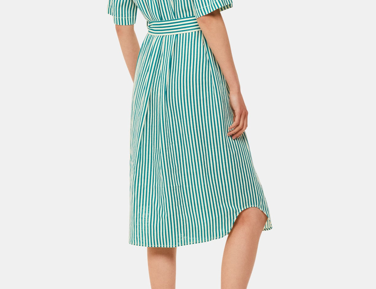 Whistles Stripe Linen Blend Dress 2