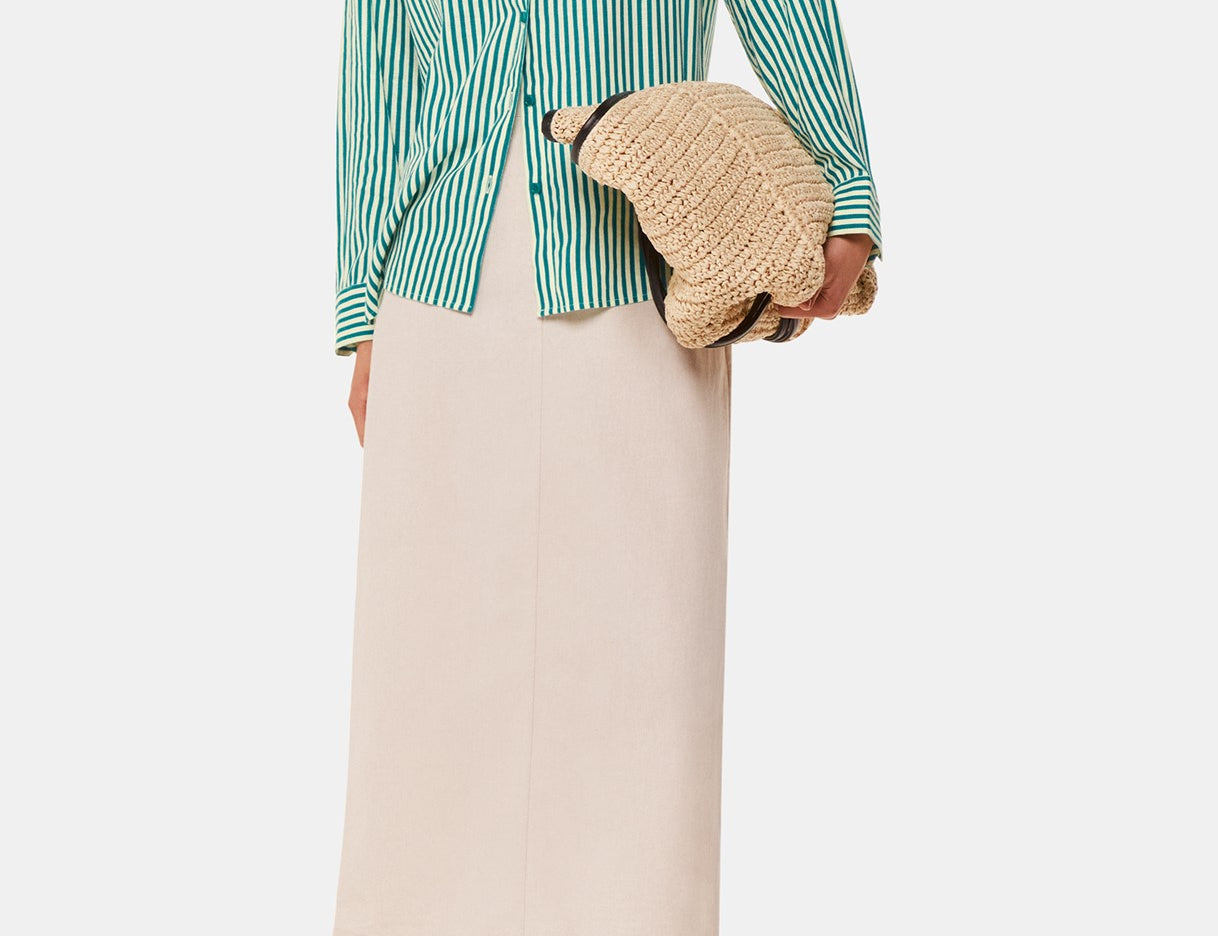 Whistles Stripe Linen Blend Shirt 1