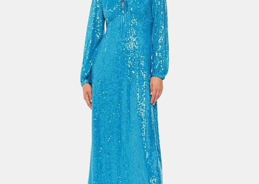 Whistles Sequin Keyhole Midi Dress 1