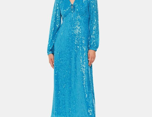 Whistles Sequin Keyhole Midi Dress 1