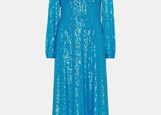 Whistles Sequin Keyhole Midi Dress 6