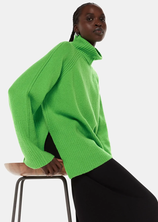 Lime green turtleneck sweater zara hotsell