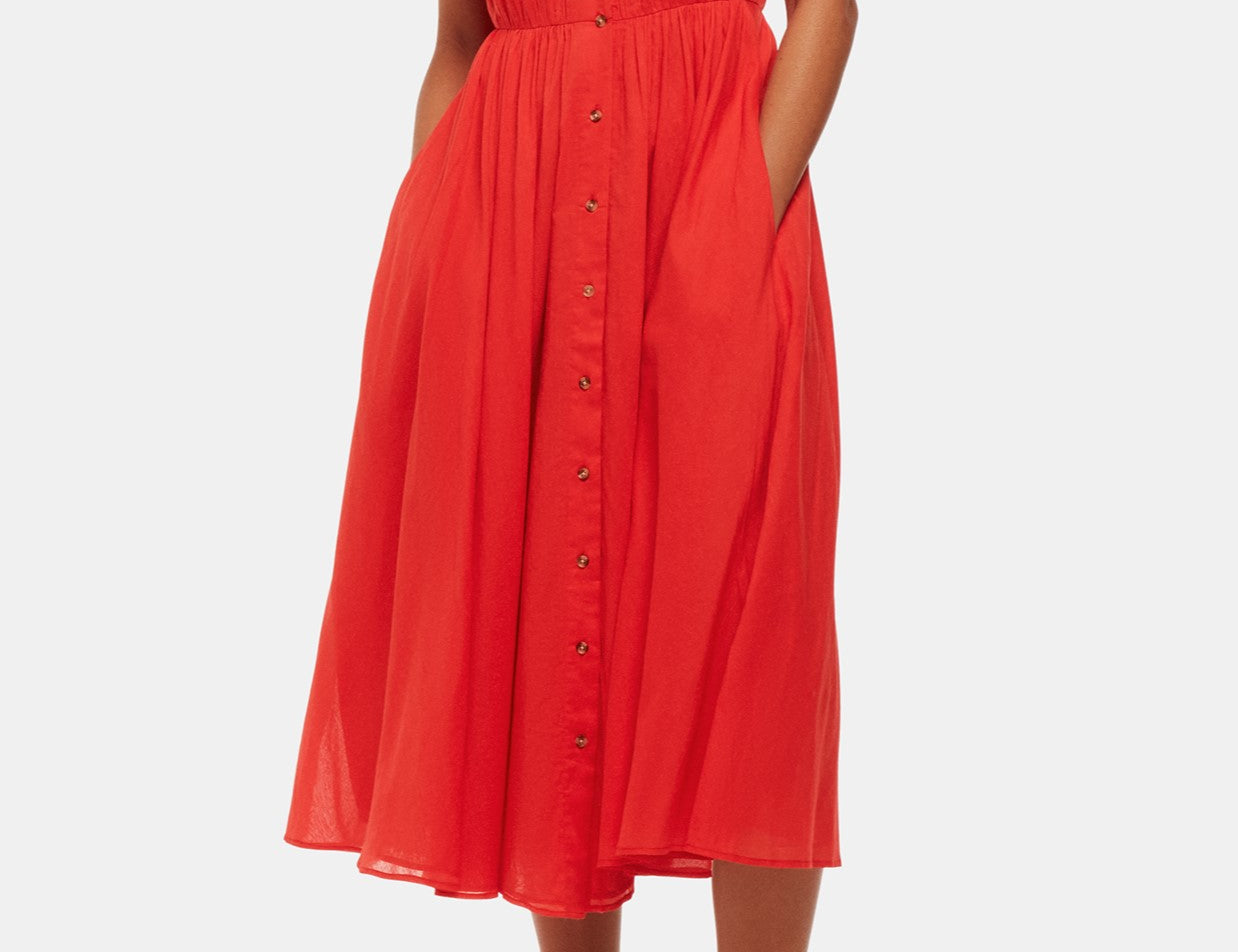 Whistles V Neck Beach Dress in Red 1