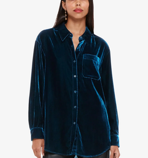 Whistles Imperfect Velvet Oversized Shirt – Bleed (M) 1