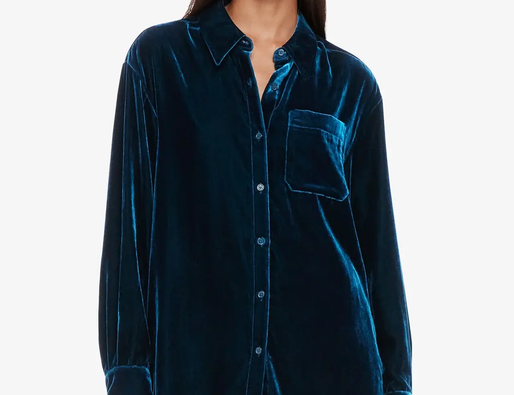 Whistles Imperfect Velvet Oversized Shirt – Bleed (M) 1