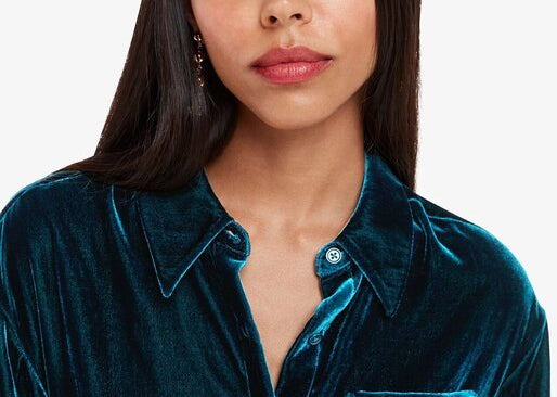 Whistles Imperfect Velvet Oversized Shirt – Bleed (M) 4