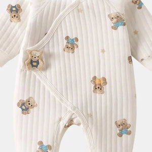 Charming Bear Boucle Wrap Babygrow Romper by Cozy Crew Club