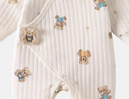 Charming Bear Boucle Wrap Babygrow Romper by Cozy Crew Club