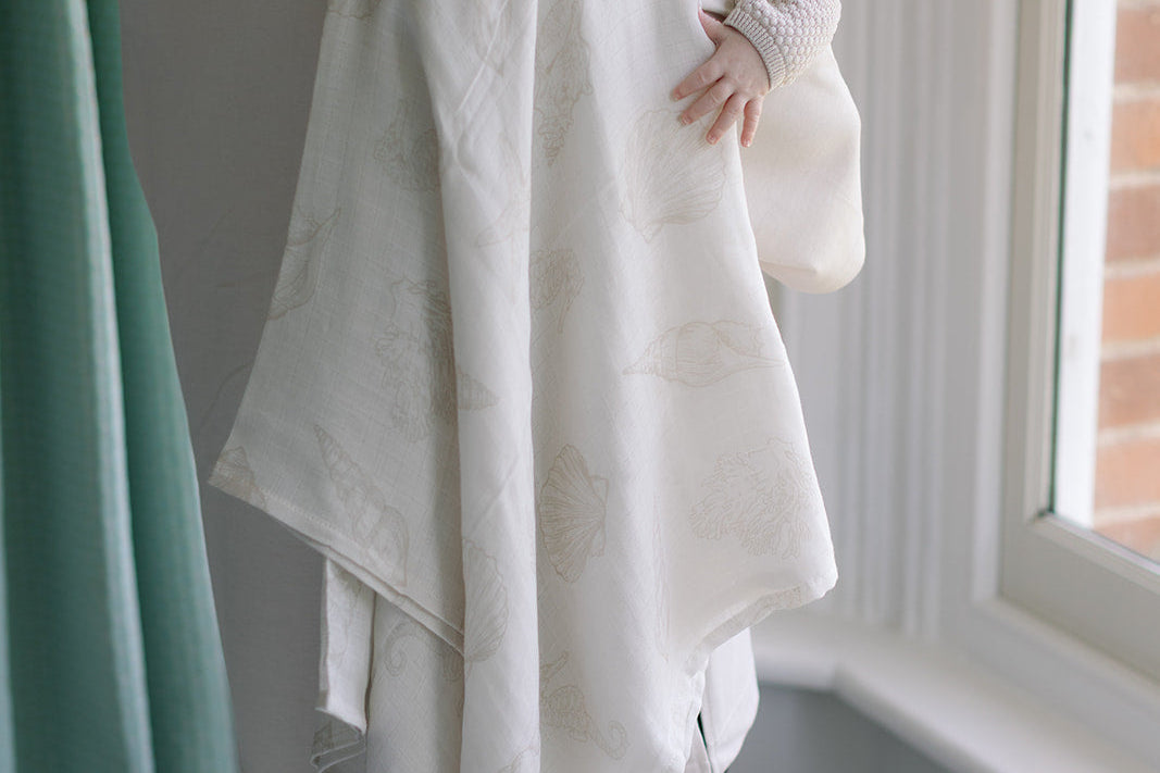 Ralphie Bear Seashell Large Swaddle Muslin 4