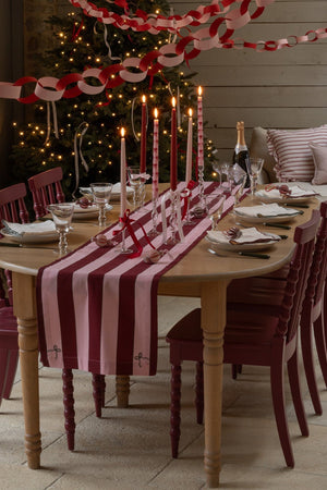 Avery Row Table Runner Bold Stripe Burgundy 2
